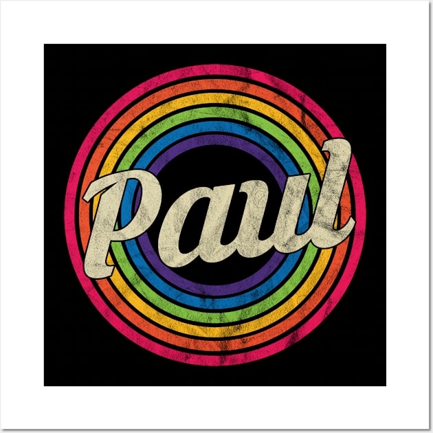 Paul - Retro Rainbow Faded-Style Wall Art by MaydenArt